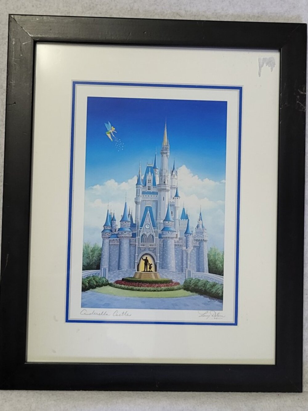 Disney Parks Cinderella Castle Signed Framed Larry Dotson